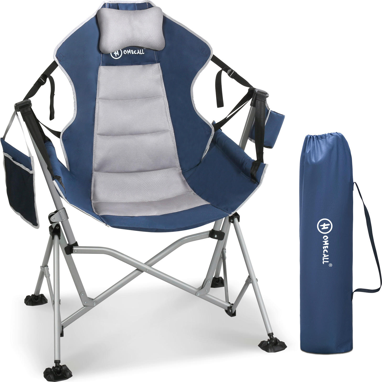 CAMPINGSESSEL - Blau/Silberfarben, Basics, Textil/Metall (21/19/83cm) - Modante