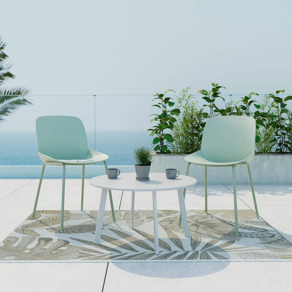 ZAHRADNÍ ŽIDLE, kov, plast - zelená, Moderní, kov/plast (45,5/80,5/57cm) - Ambia Garden
