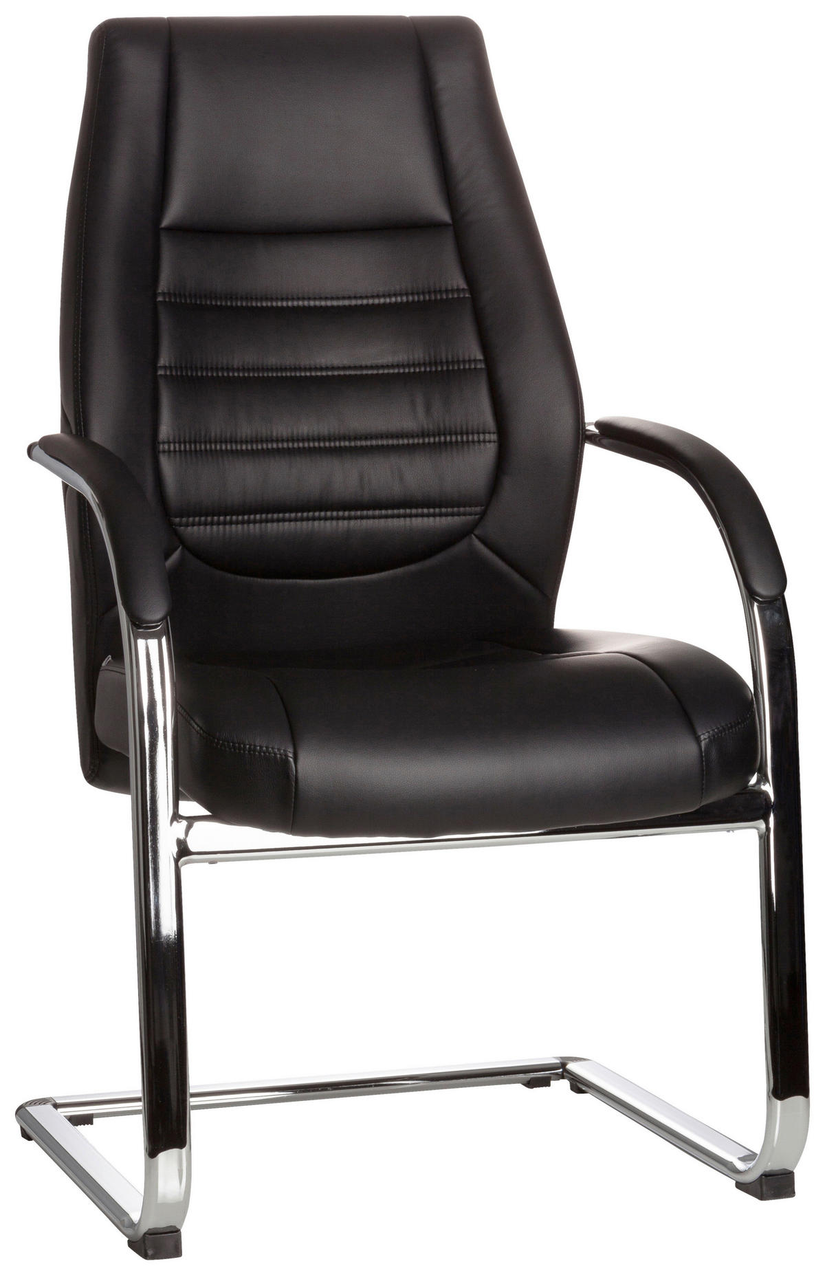 BESUCHERSTUHL Schwarz  - Silberfarben/Schwarz, Basics, Textil/Metall (58/107/59cm) - MID.YOU