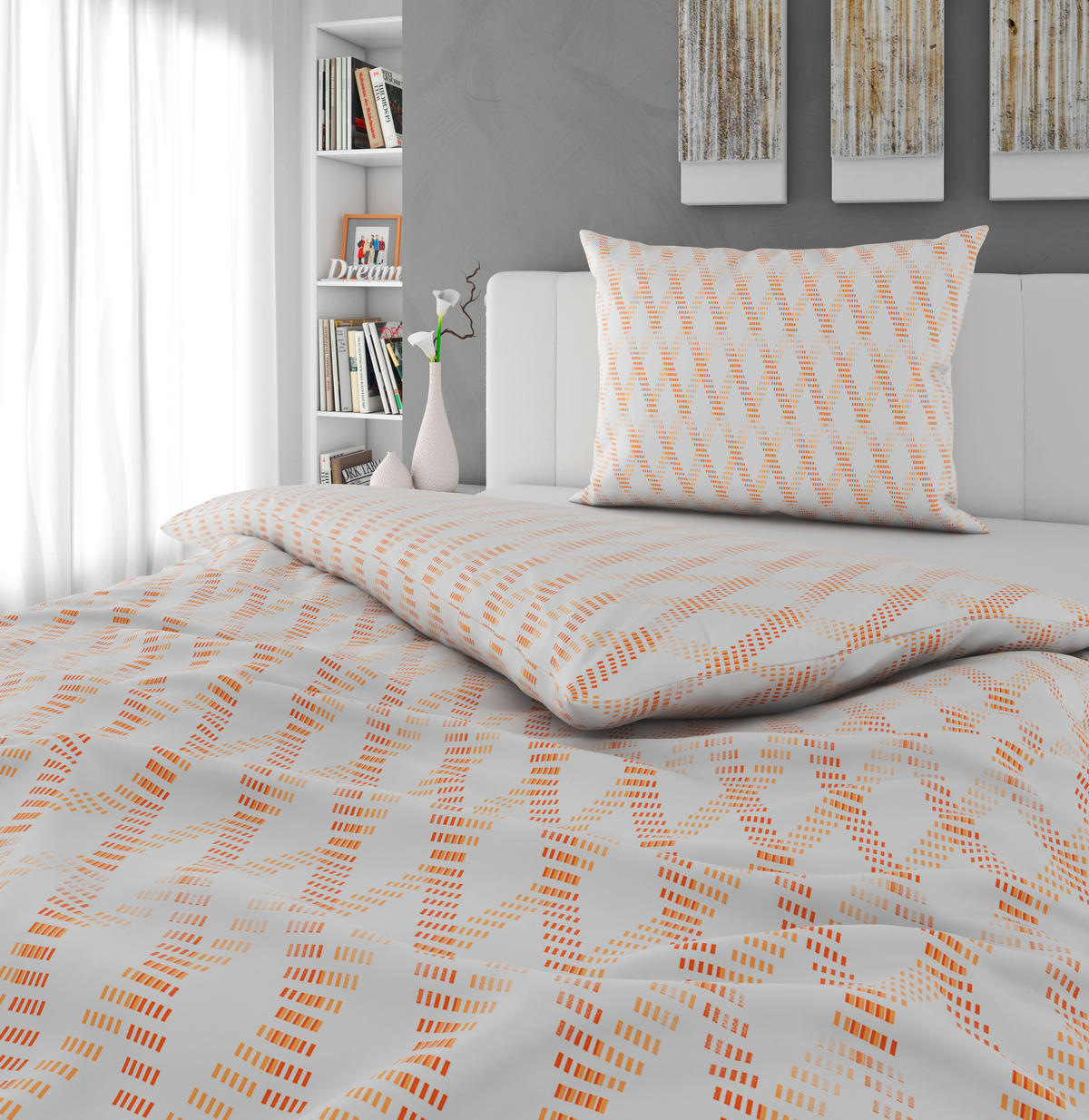 BETTWÄSCHE TANJA Satin 140/200 cm  - Orange, KONVENTIONELL, Textil (140/200cm) - Novel
