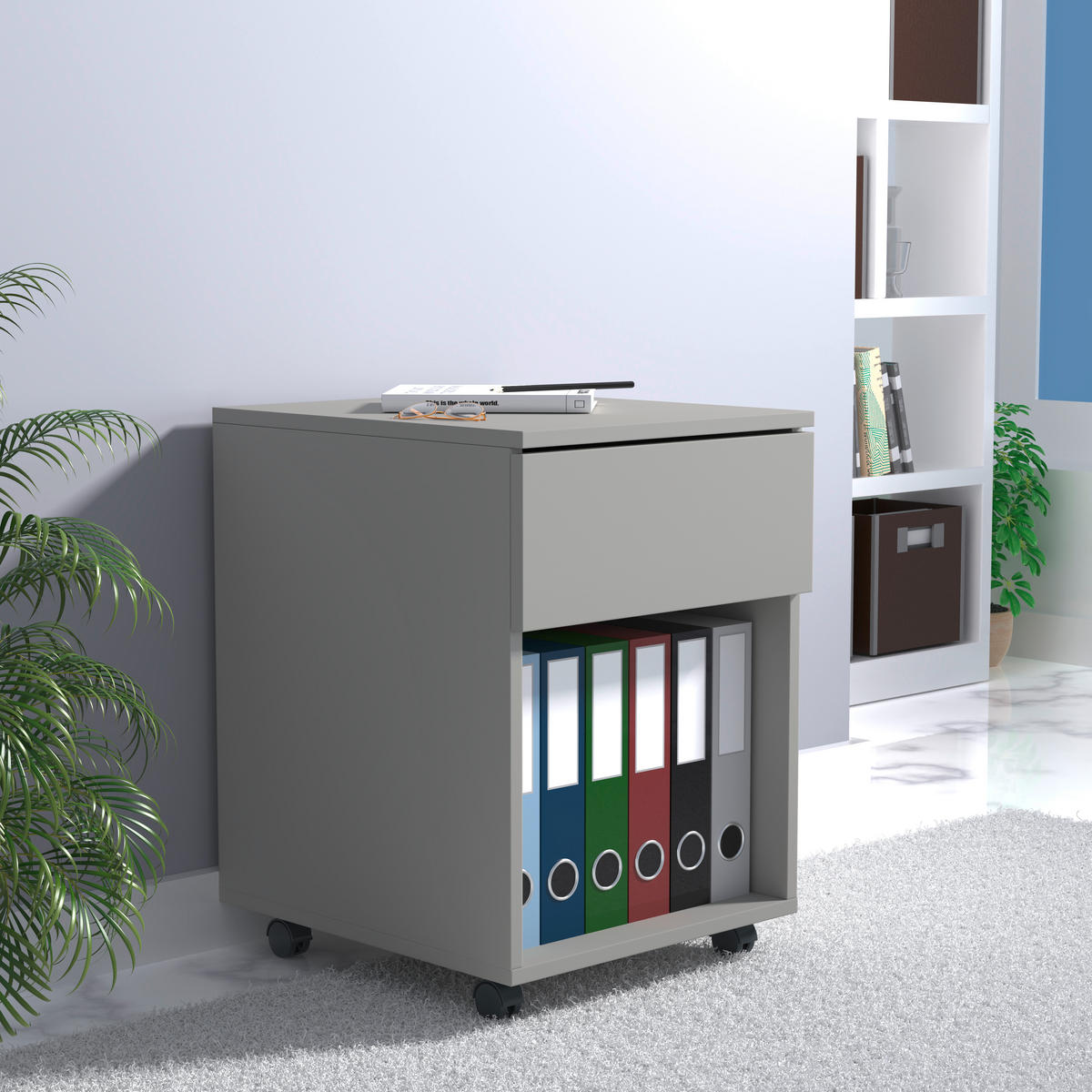 ROLLCONTAINER 39/55/45 cm  - Schwarz/Grau, Design, Holzwerkstoff/Kunststoff (39/55/45cm) - MID.YOU