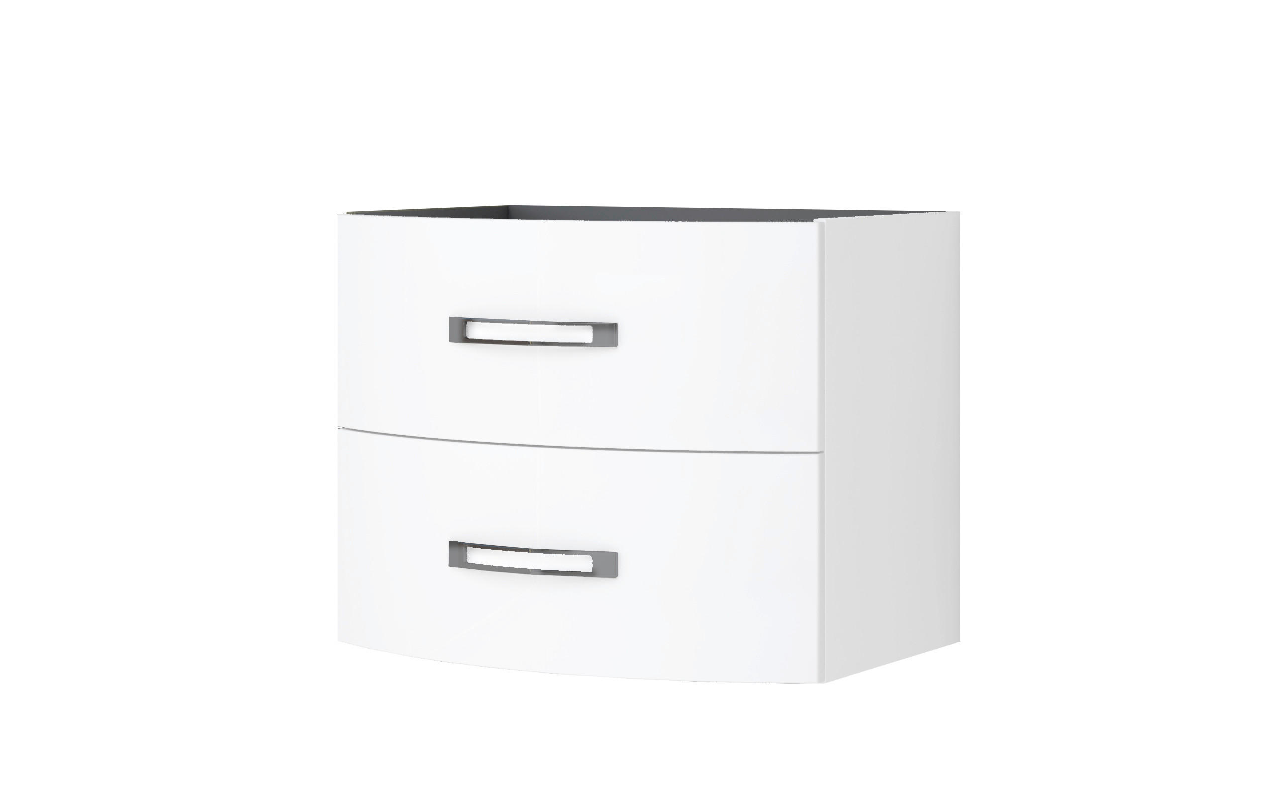 SPODNÁ UMÝVADLOVÁ SKRINKA, biela, biela, 69/55/52 cm - biela/chrómová, Basics, kov/kompozitné drevo (69/55/52cm) - Welnova