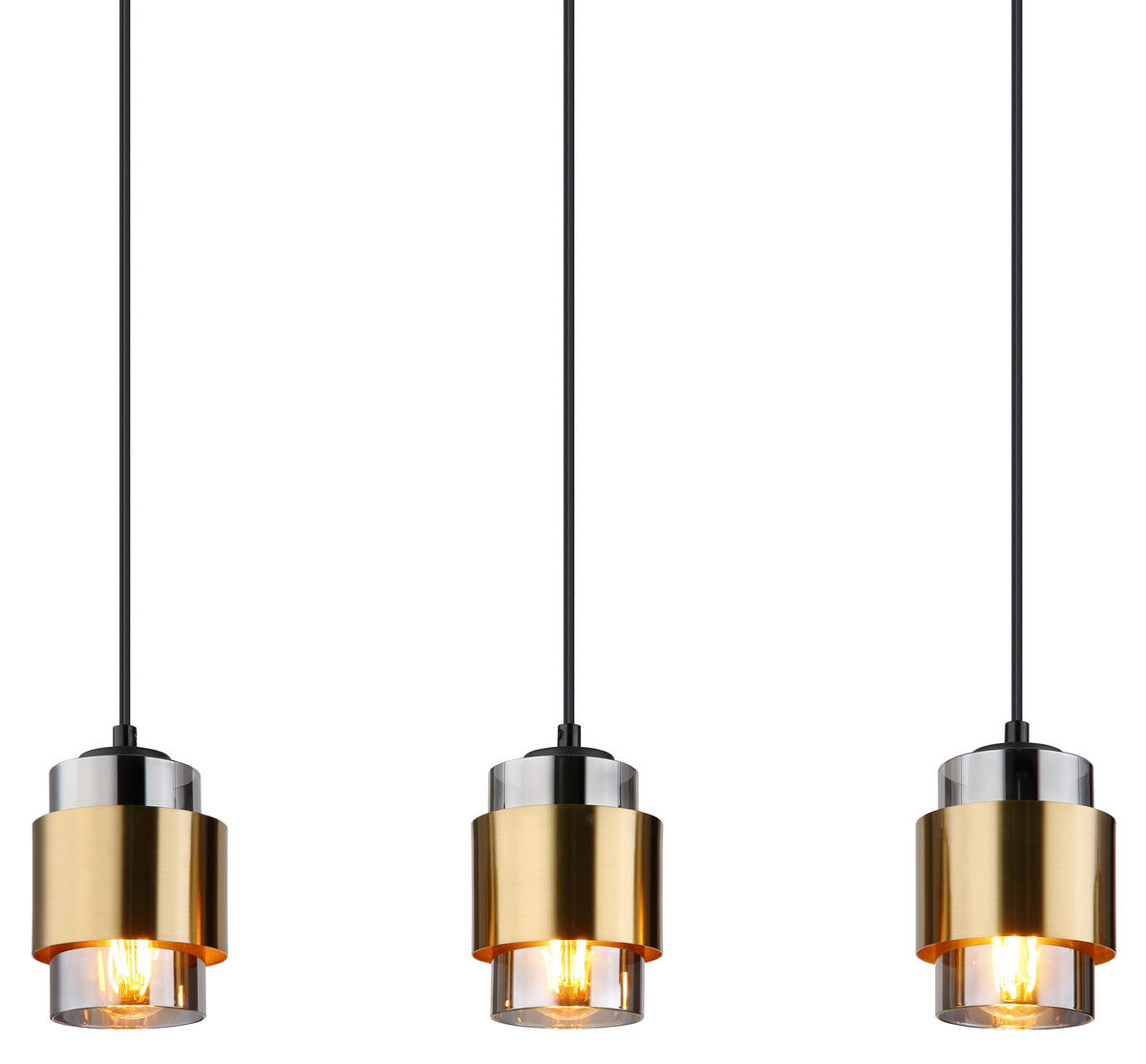 ZÁVĚSNÉ SVÍTIDLO, 105/10/150 cm  - černá/barvy mosazi, Design, kov/sklo (105/10/150cm) - Globo