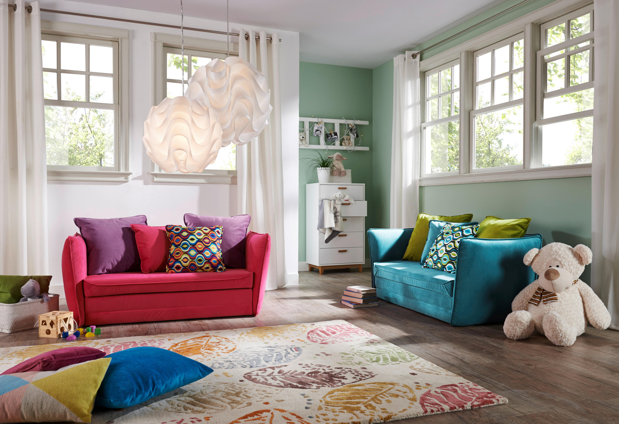 JUGEND- UND KINDERSOFA Mikrofaser Lila, Pink  - Pink/Lila, Design, Kunststoff/Textil (145/63/75cm) - Livetastic