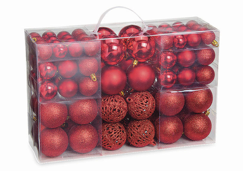 CHRISTBAUMKUGEL-SET 100-teilig  - Bordeaux, Basics, Kunststoff (35,0/23,0/12,0cm)