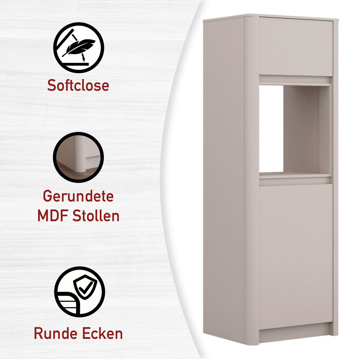 GERÄTEUMBAUSCHRANK 73,20/215/60 cm  in Kaschmir  - Kaschmir, MODERN, Holzwerkstoff (73,20/215/60cm) - home24