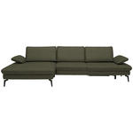 ECKSOFA Dieter Knoll in Echtleder Grau, Grün  157/325 cm  - Schwarz/Grau, Design, Leder/Metall (157/325cm) - Dieter Knoll