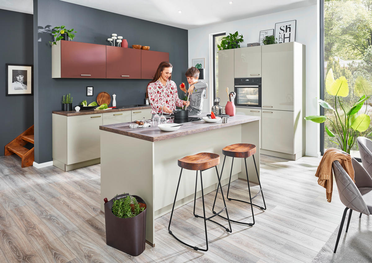 EINBAUKÜCHE LUX  - Grau, Design, Holzwerkstoff - Nolte Küchen