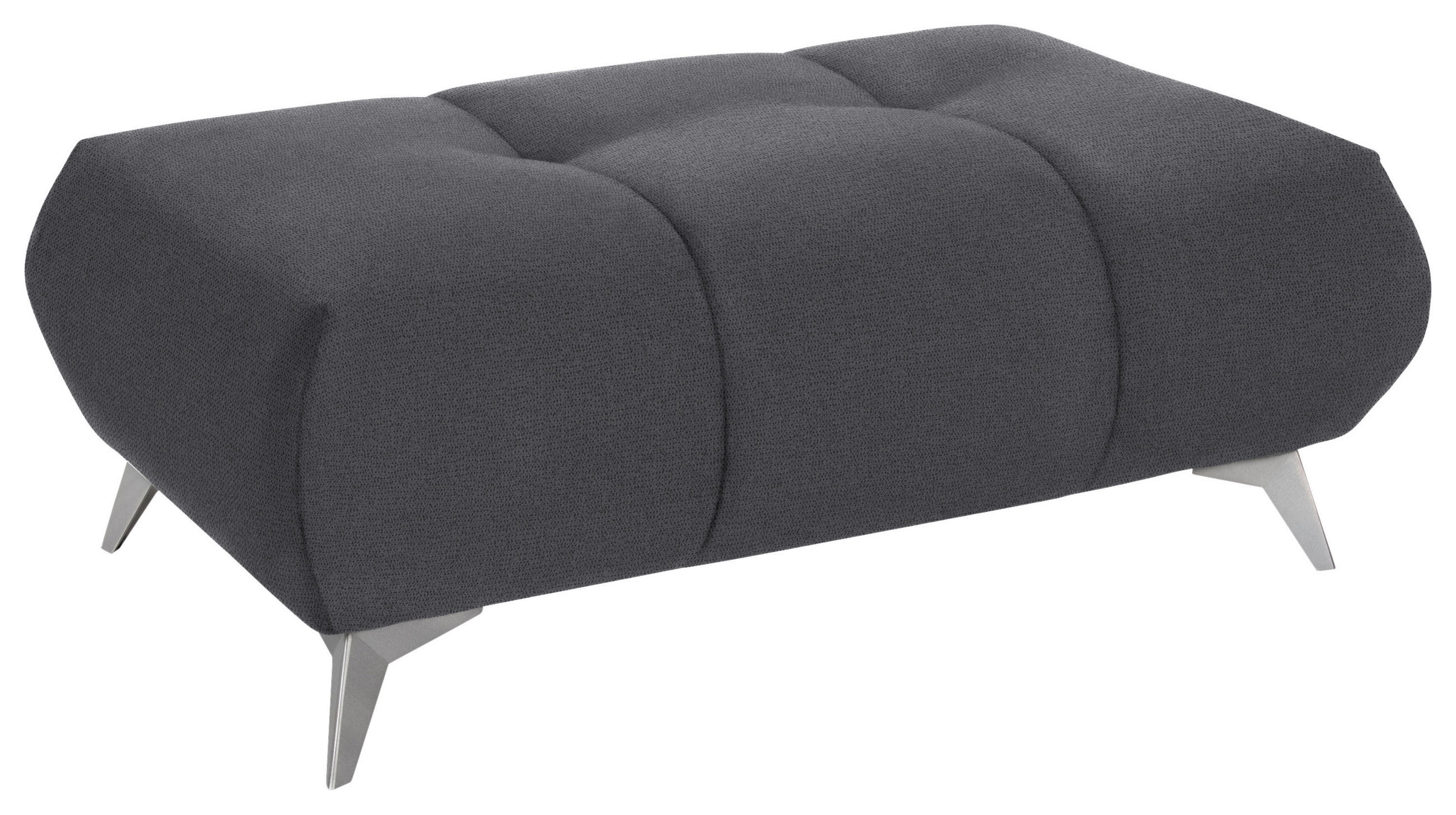 HOCKER Textil Grau  - Edelstahlfarben/Grau, Design, Textil/Metall (120/43/70cm) - Hom`in