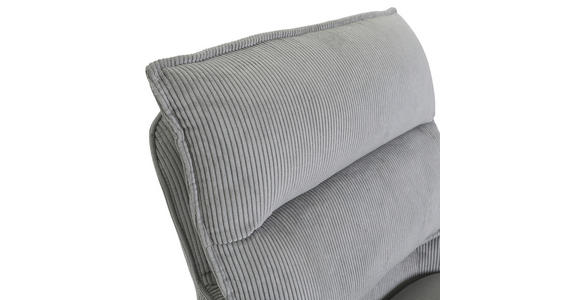 BARHOCKER Cord Hellgrau Stoffauswahl, Sitzfläche 360° drehbar  - Hellgrau/Schwarz, Design, Textil/Metall (54/98-120/58cm) - Novel