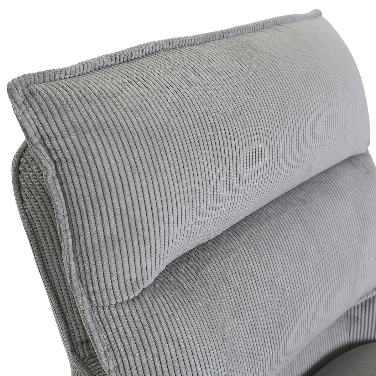 BARHOCKER Cord Hellgrau Stoffauswahl, Sitzfläche 360° drehbar  - Hellgrau/Schwarz, Design, Textil/Metall (54/98-120/58cm) - Novel