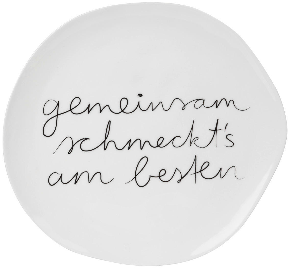 TELLER 22,5 cm  - Weiss/Goldfarben, Basics, Keramik (22,5cm) - Räder