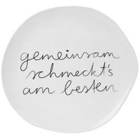 TELLER 22,5 cm  - Weiss/Goldfarben, Basics, Keramik (22,5cm) - Räder