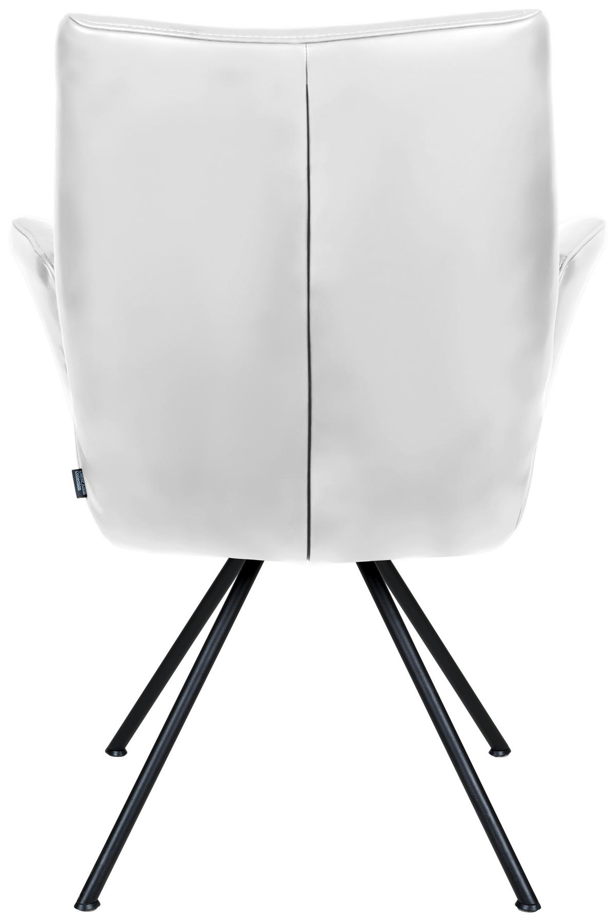 ARMLEHNSTUHL  in Stahl Echtleder pigmentiert  - Schwarz/Weiß, Design, Leder/Metall (65/91/63cm) - Dieter Knoll