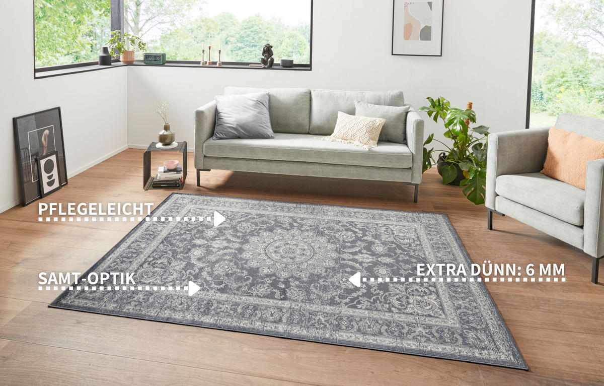 ORIENTTEPPICH 160/230 cm Oriental Anthrazit, Creme  - Anthrazit/Creme, Design, Textil (160/230cm)