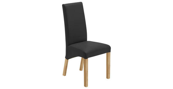 STUHL Lederlook Anthrazit, Eichefarben - Eichefarben/Anthrazit, KONVENTIONELL, Holz/Textil (47/102/57cm) - Carryhome