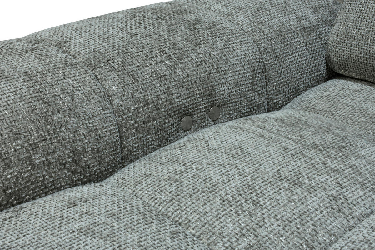 2-SITZER-SOFA Chenille Grau  - Schwarz/Grau, Design, Kunststoff/Textil (230/84/104/111/122cm) - Livetastic
