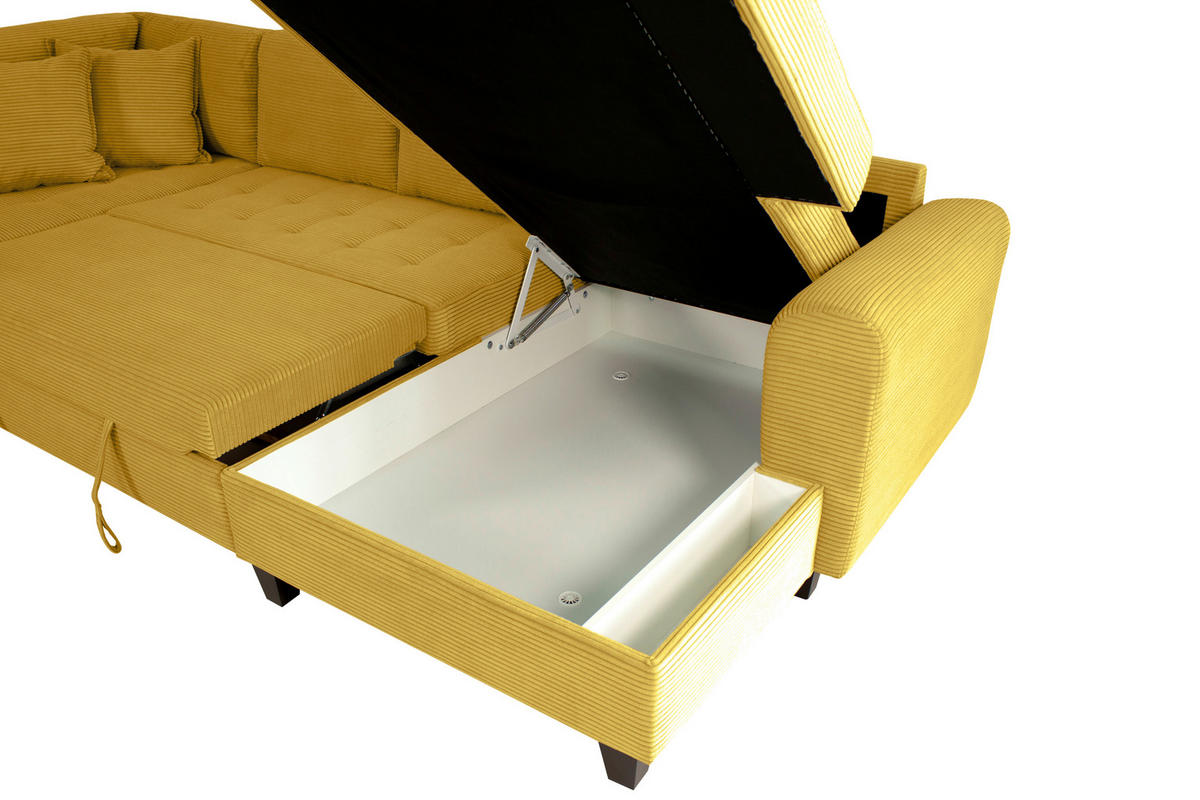 WOHNLANDSCHAFT MORITZ Senfgelb Cord  - Senfgelb, Trend, Textil (178/324/155cm) - P & B