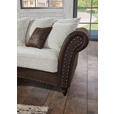 MEGASOFA in Mikrofaser Braun, Beige  - Beige/Dunkelbraun, ROMANTIK / LANDHAUS, Holz/Textil (273/50/79/125cm) - Landscape