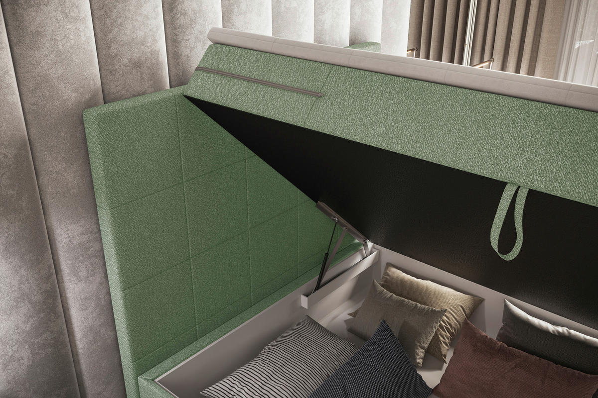 BOXBETT 100/200 cm  in Grün  - Grün, KONVENTIONELL, Kunststoff/Textil (100/200cm) - Boxxx