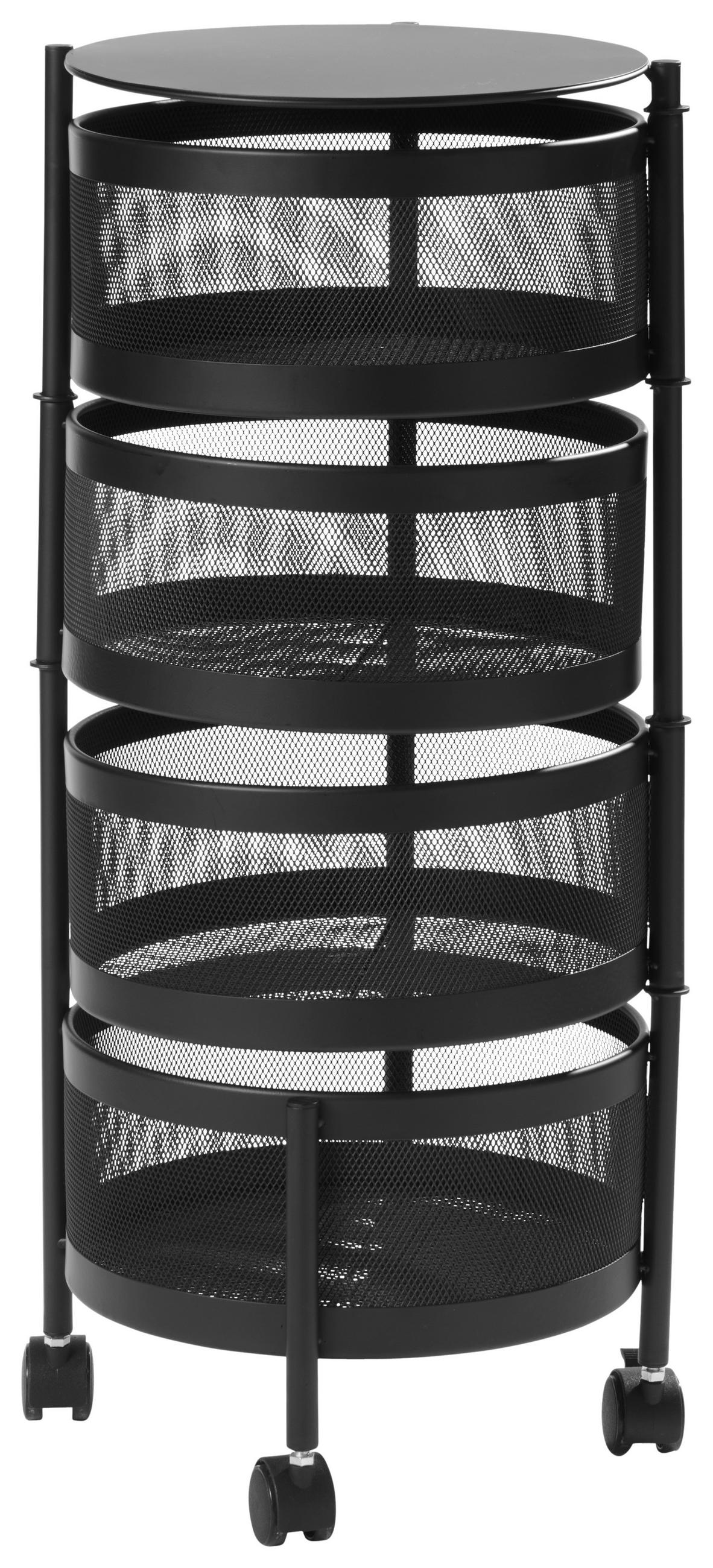 UNIVERZÁLNY VOZÍK, 33,5/76 cm - čierna, Design, kov/plast (33,5/76cm) - Homeware Profession.
