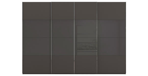 SCHWEBETÜRENSCHRANK  in Graphitfarben, Schwarz  - Chromfarben/Graphitfarben, KONVENTIONELL, Glas/Holzwerkstoff (316/235/68cm) - Novel