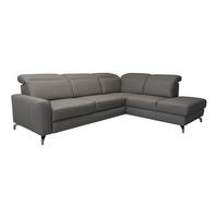 SAROKGARNITÚRA bőr taupe  - taupe, Basics, bőr/fém (284/86/217cm) - Andante