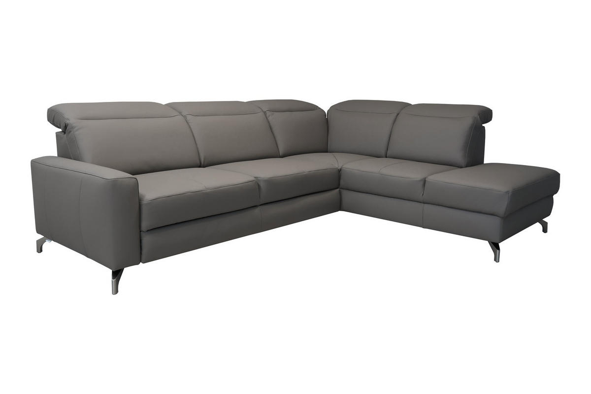 SAROKGARNITÚRA bőr taupe  - taupe, Basics, bőr/fém (284/86/217cm) - Andante