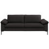 3-SITZER-SOFA in Flachgewebe Dunkelbraun  - Dunkelbraun/Schwarz, Design, Textil/Metall (226/89/97cm) - Pure Home Lifestyle