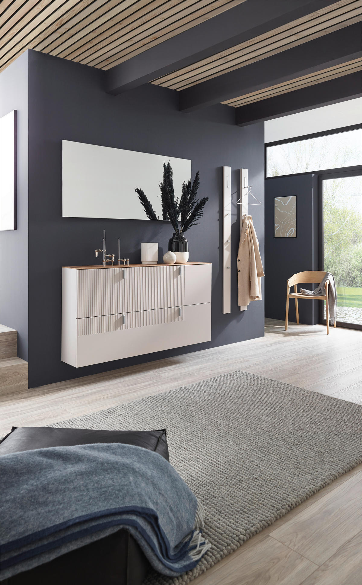 HÄNGESCHUHSCHRANK Eiche furniert Eichefarben, Sandfarben  - Sandfarben/Eichefarben, Design, Holz/Holzwerkstoff (140/79/28cm) - Dieter Knoll