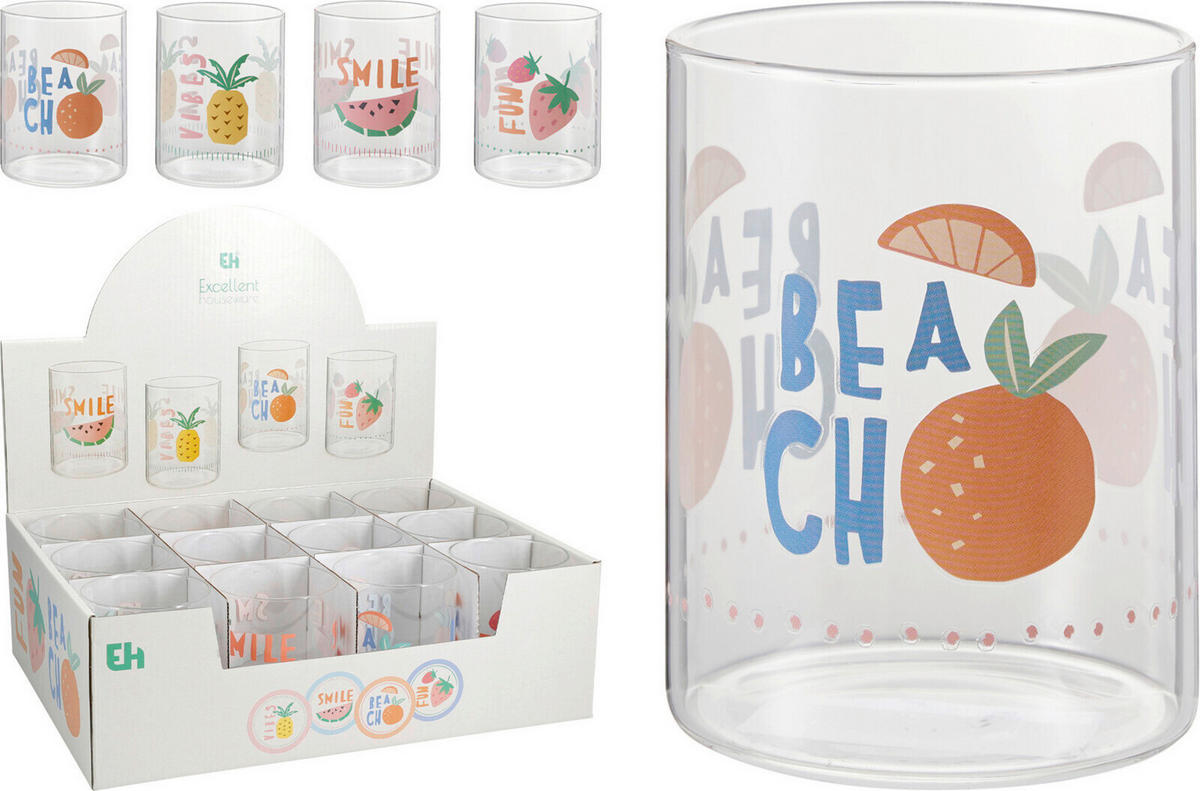 POHÁR NA PITIE - viacfarebná, Basics, sklo (8/8/10cm)