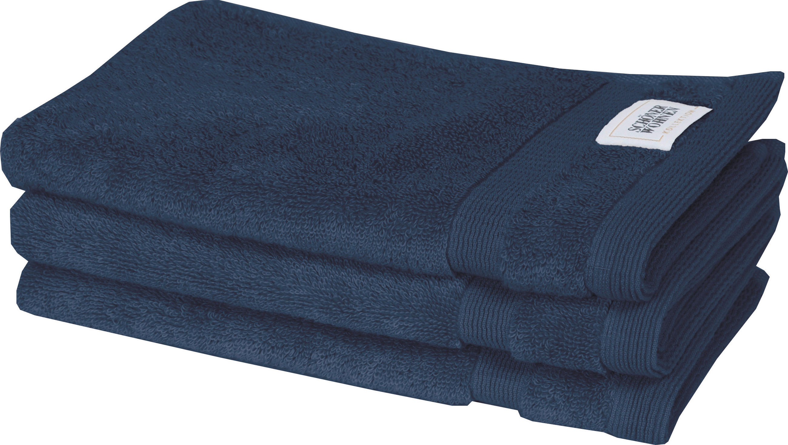 GÄSTETUCH SW-Cuddly Dunkelblau 3-teilig 30/50 cm  - Dunkelblau, Basics, Textil (30/50cm) - Schöner Wohnen