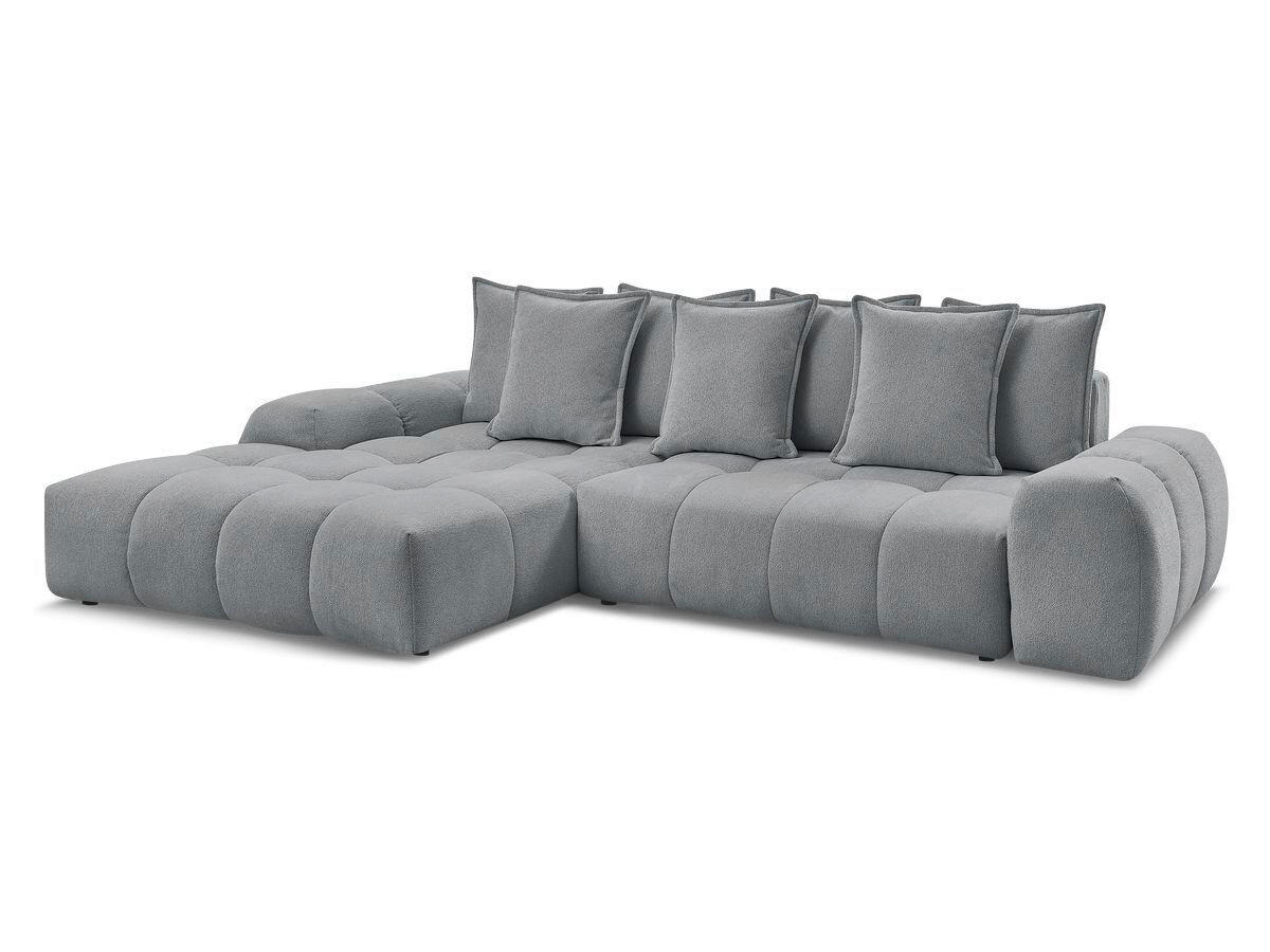 ECKSCHLAFSOFA EVEREST  mit Rücken echt, Armteil links, Armteil rechts Flachgewebe Dunkelgrau  - Dunkelgrau/Schwarz, MODERN, Kunststoff/Textil (180/318cm) - Livetastic