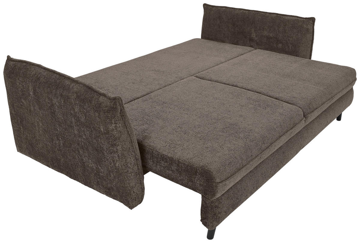 SCHLAFSOFA in Chenille Graubraun  - Graubraun/Schwarz, Konventionell, Holz/Textil (238/99/108cm) - MID.YOU