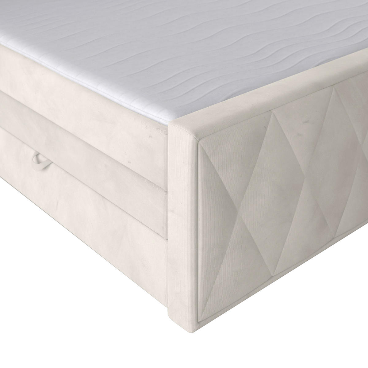 BOXSPRINGBETT 180/200 cm  in Weiss  - Weiss/Schwarz, Modern, Karton/Holzwerkstoff (180/200cm) - MID.YOU