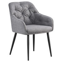 ARMLEHNSTUHL  in Eisen Webstoff  - Schwarz/Grau, Design, Textil/Metall (56/82/61,5cm) - Novel