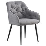 ARMLEHNSTUHL  Stoffauswahl Webstoff  - Schwarz/Grau, Design, Textil/Metall (56/82/61,5cm) - Novel