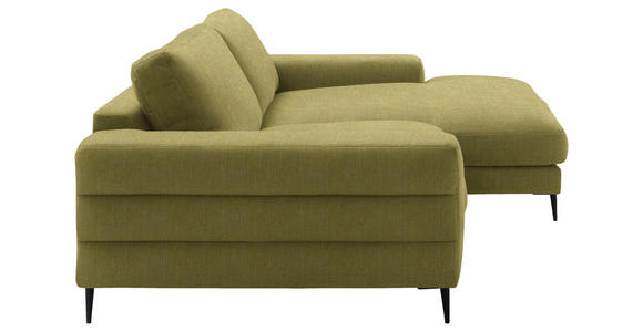 ECKSOFA  in Flachgewebe Hellgrün  253/177 cm  - Schwarz/Hellgrün, Design, Textil/Metall (253/177cm) - Dieter Knoll