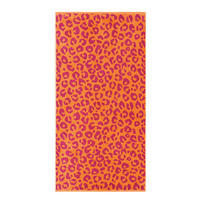 DUSCHTUCH Leo 80/150 cm  - Pink/Orange, Design, Textil (80/150cm) - Cawoe
