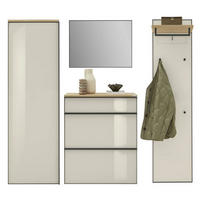 GARDEROBE 4-teilig  in 200/190/37 cm  - Eichefarben/Sahara, Design, Glas/Holz (200/190/37cm) - Dieter Knoll