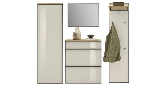 GARDEROBE 4-teilig  in 200/190/37 cm  - Eichefarben/Sahara, Design, Glas/Holz (200/190/37cm) - Dieter Knoll