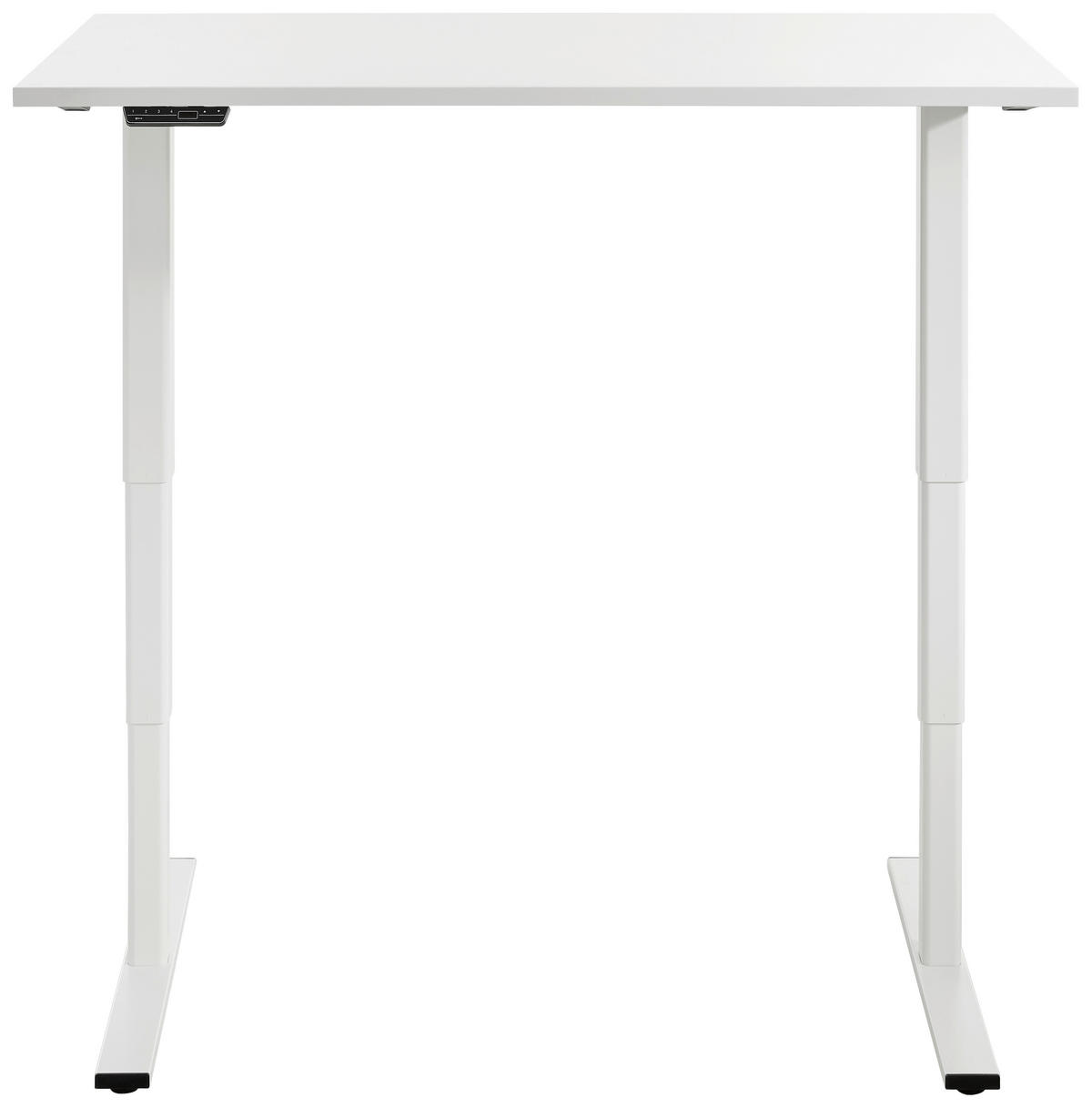 SCHREIBTISCH 160/80/56-124 cm  in Weiß  - Alufarben/Weiß, Design, Holzwerkstoff/Metall (160/80/56-124cm) - Voleo