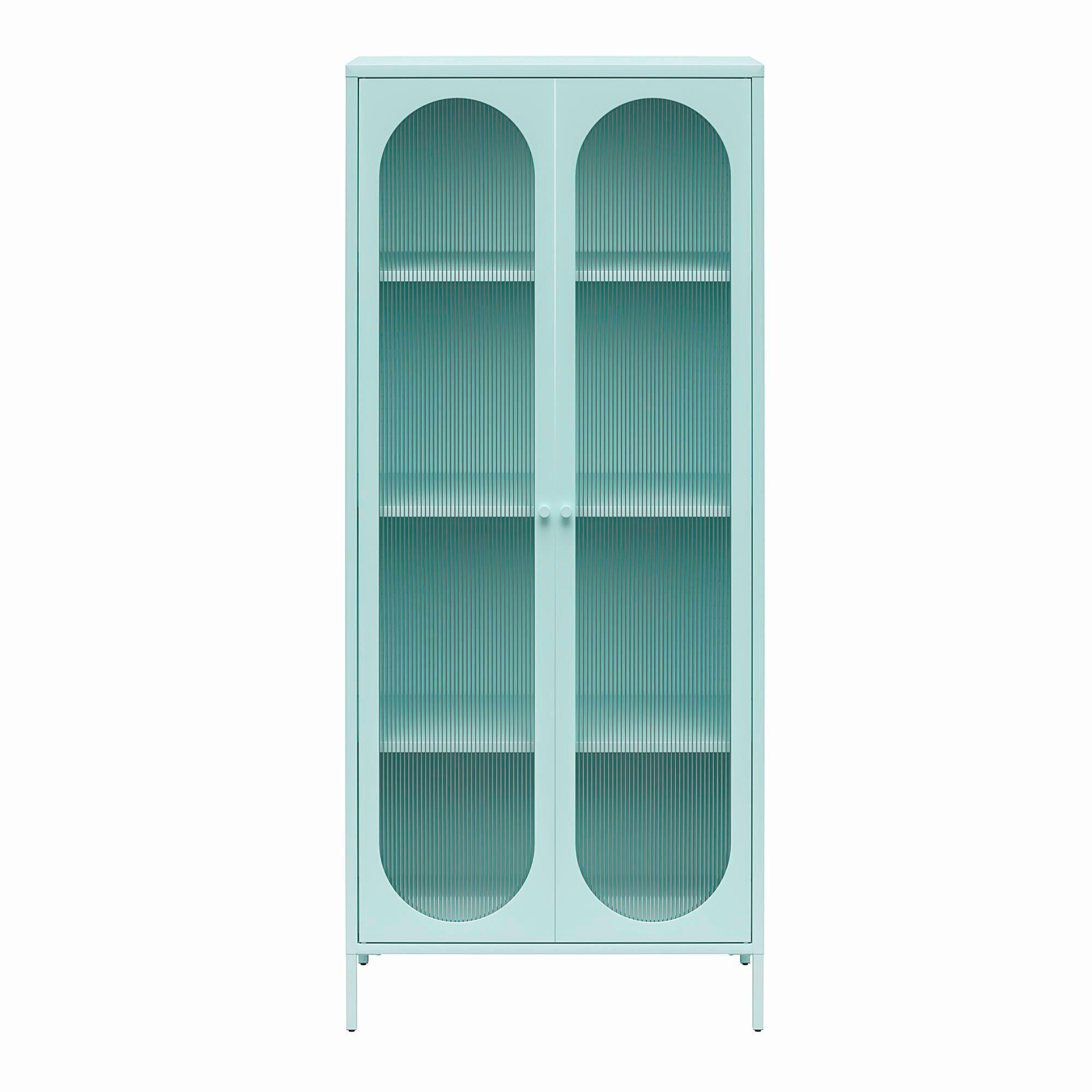 GARDEROBENSCHRANK Luna   in 80/186/40 cm  - Blau, Design, Glas/Metall (80/186/40cm) - MID.YOU