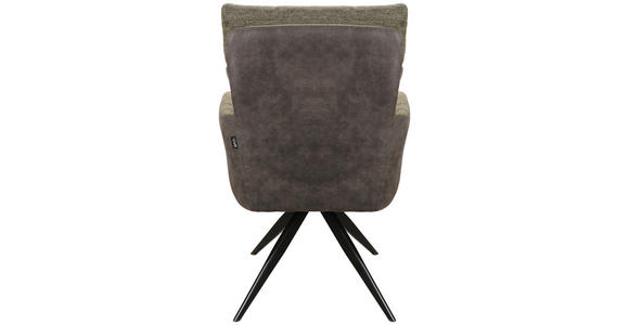 ARMLEHNSTUHL  Sitzfläche 360° drehbar Leinenoptik  - Anthrazit/Schwarz, Design, Textil/Metall (60/93/68cm) - Novel