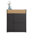 SCHUHSCHRANK 83/99/22 cm  - Eichefarben/Schwarz, Design, Holzwerkstoff/Kunststoff (83/99/22cm) - Voleo