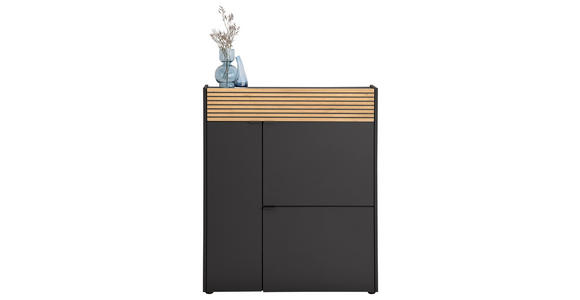 SCHUHSCHRANK 83/99/22 cm - Eichefarben/Schwarz, Design, Holzwerkstoff/Kunststoff (83/99/22cm) - Voleo