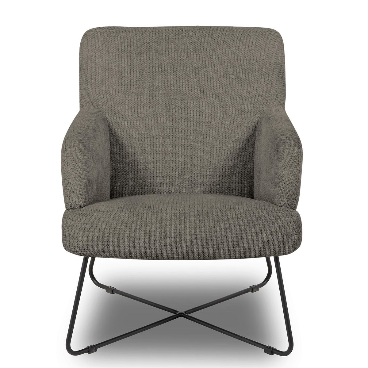 SESSEL in Chenille Graphitfarben  - Schwarz/Graphitfarben, Design, Textil/Metall (67/87/74cm) - Livetastic