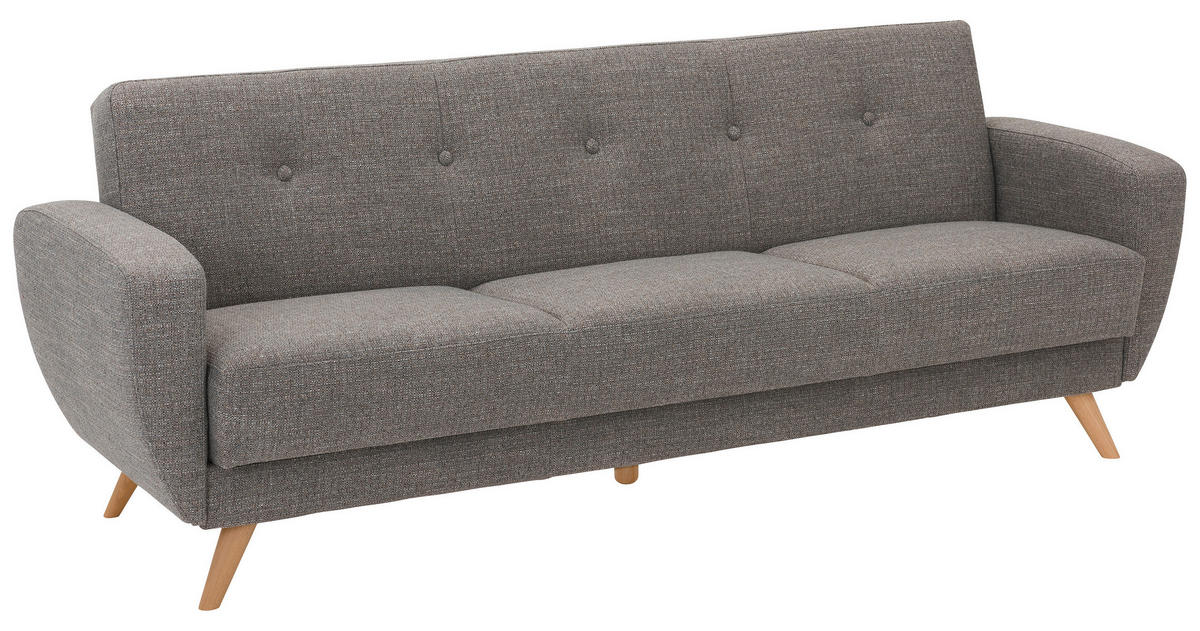 SCHLAFSOFA in Textil Grau  - Naturfarben/Grau, Design, Holz/Textil (230/85/82cm) - Max Winzer