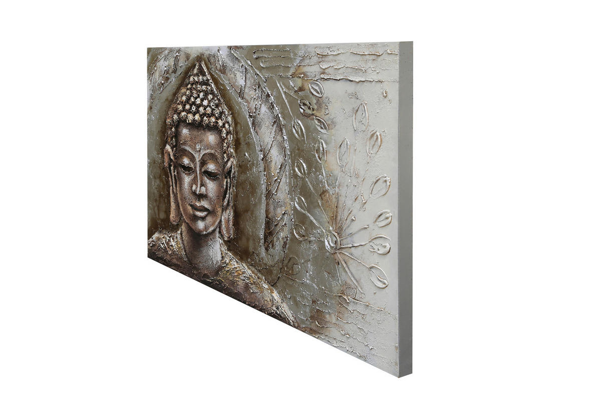 ÖLGEMÄLDE Buddha  - Multicolor, LIFESTYLE, Holz/Textil (100/65cm) - Monee