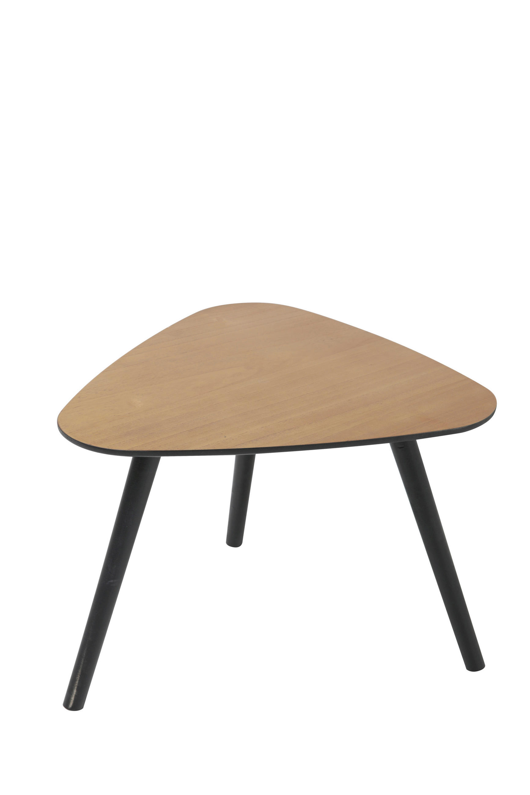 BEISTELLTISCH 50/50/40 cm Paulownia, Pinie massiv Naturfarben, Schwarz dreieckig  - Schwarz/Naturfarben, Design, Holz/Holzwerkstoff (50/50/40cm) - Livetastic